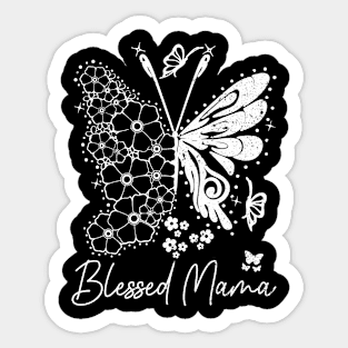 Blessed Mama Distressed Floral  - Celebrate Motherhood in Style Sticker